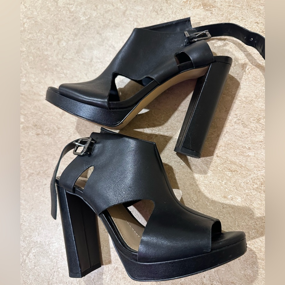 Gianni Bini Black Block Wedge Heels